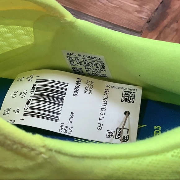 Adidas X Ghosted.3 Laceless FG Men Size 13 Soccer Cleats Solar Yellow FW6969 - Picture 9 of 9